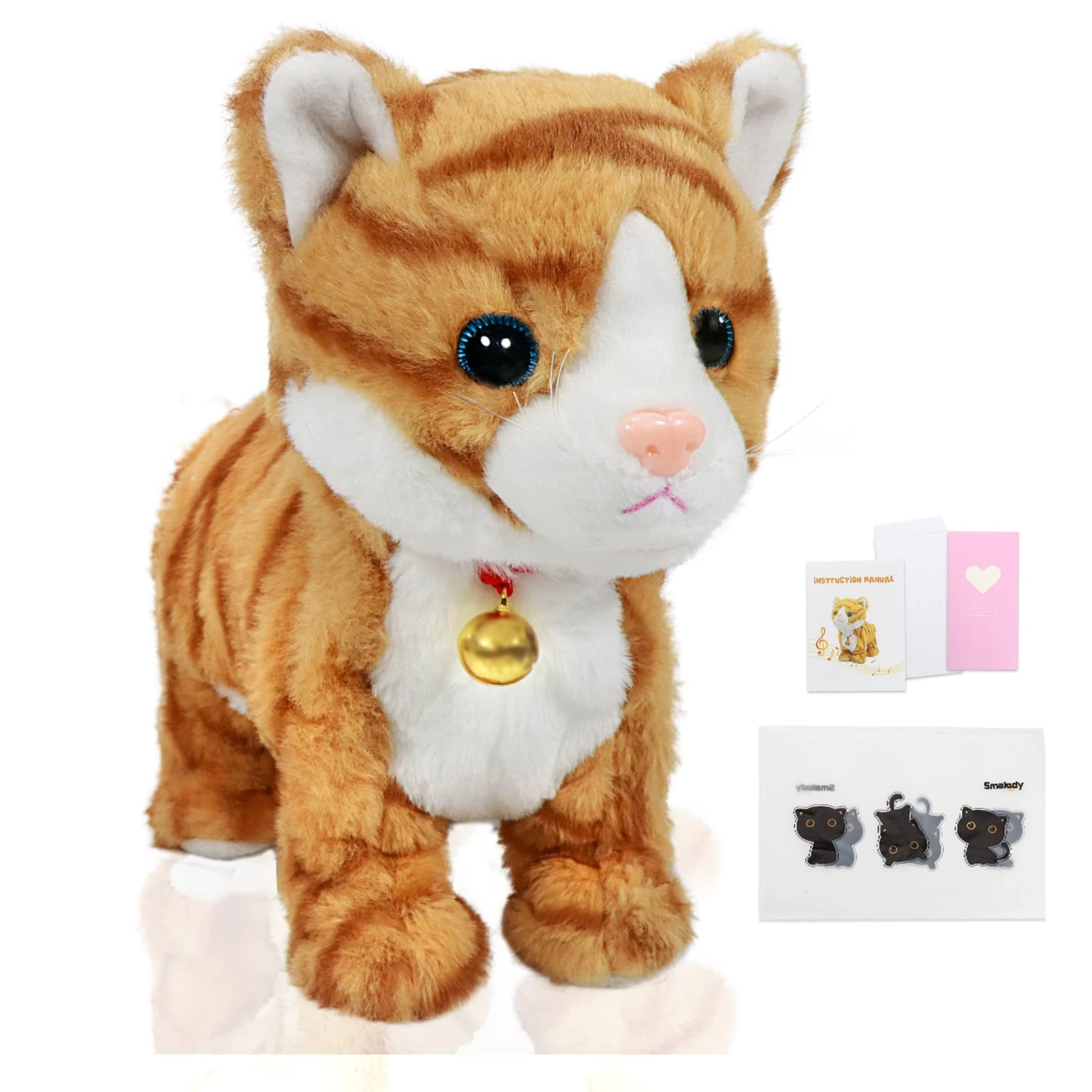 Smalody Interactive Plush Toys, Novelty Sound Control Electronic Cat Interactive Toys Electronic Pets Robot Cat GiftFor Children Kids
