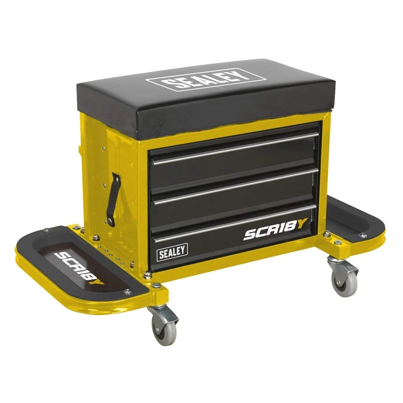 Sealey Mechanic's Utility Seat & Toolbox - Yellow - SCR18Y