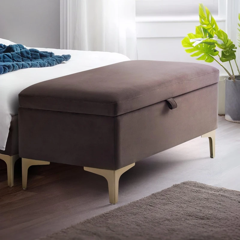 Julian Bowen Deco Blanket Box, Truffle Grey