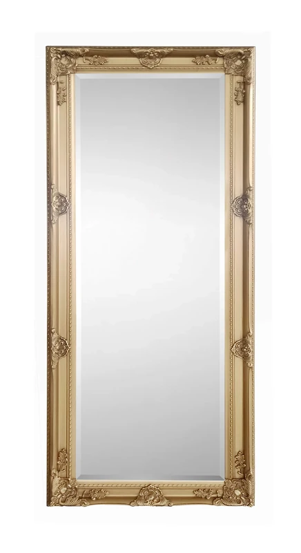 Julian Bowen Palais Mirror Full Length – Antique Leaner or Wall Mounted, Glass, 170cm x 70cm, Full Body Mirror for Bedroom, Living Room & Dressing Room – Gold