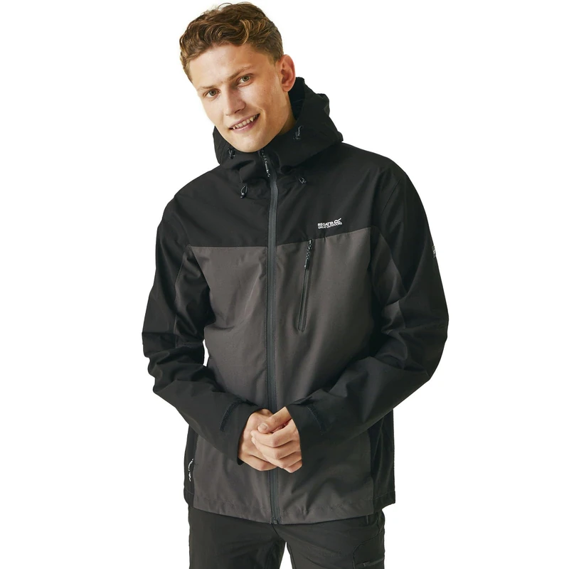 Regatta Birchdale Waterproof Breathable Isotex Hi-Tech Jacket - Ash/Black, Large - Image 1