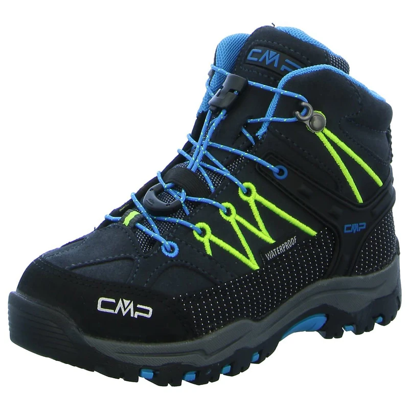 CMP Kids Rigel MID Trekking Shoes WP, Anthracite Yellow Fluo, 1 UK