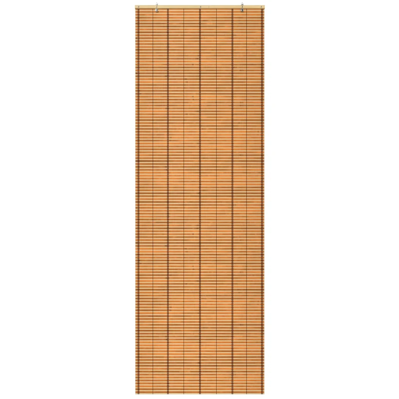 ORIENTAL Furniture Burnt Bamboo Cordless Window Shade - Two-Tone Honey 24" W - Image 1