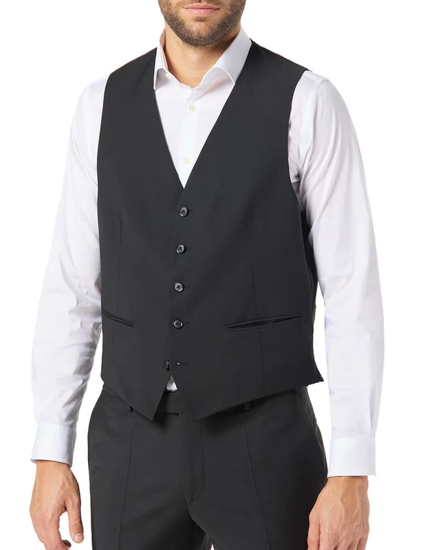 Pierre Cardin Men's Hugo Futureflex Gilet Blazer, Black, 28