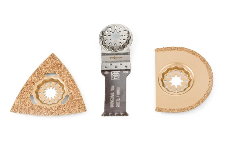 FEIN Combo Starlock Tile Working 3 Accessories, Specific for Renovation and Repair Operations in The Sanitary Sector, Starlock Fitting
