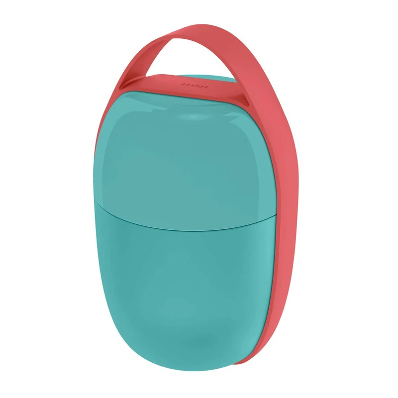 Alessi Food à porter SA03 LAZ, Two-compartment lunch pot in thermoplastic resin with cooling element, light blue. - Image 1