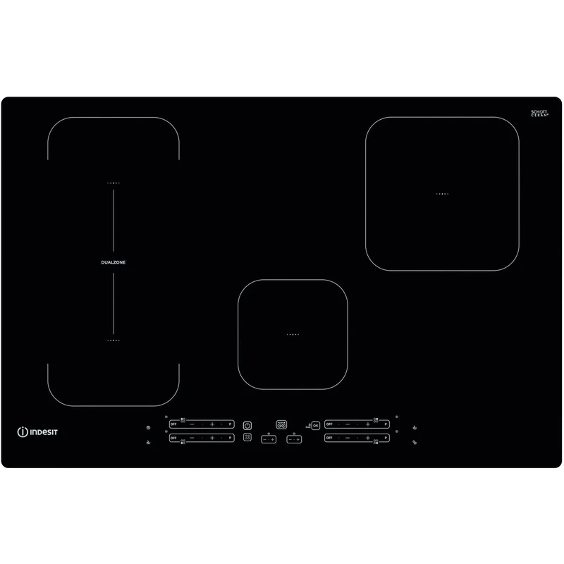 Indesit 77cm 4 Zone Induction Hob with Dualzone