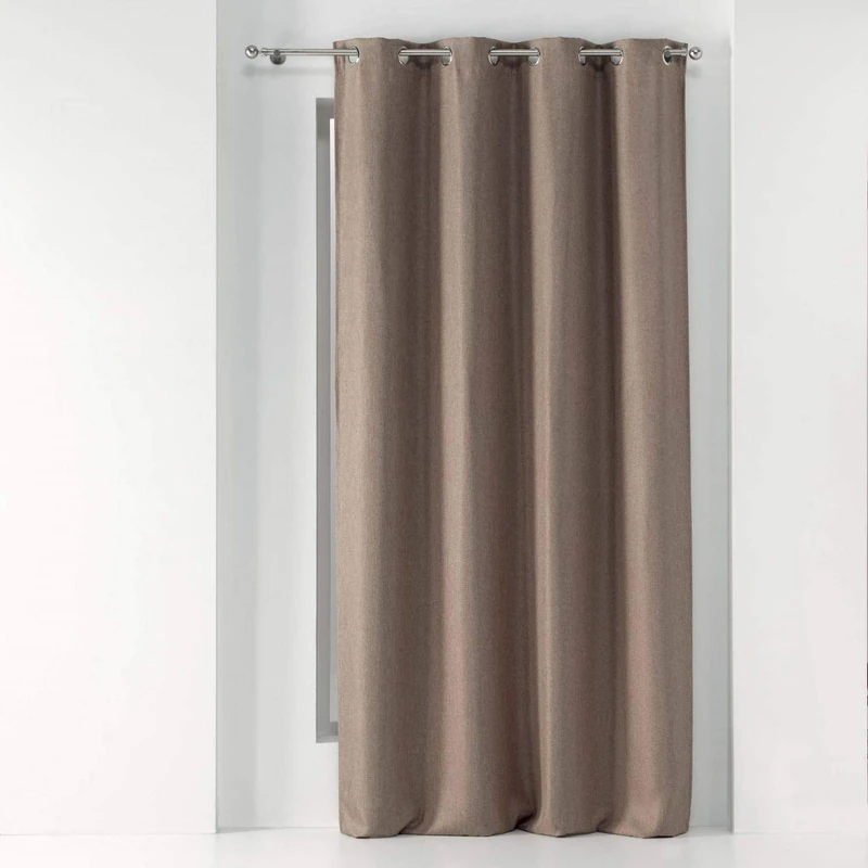 Douceur d'Intérieur Blackout Curtain with Eyelets 135 x 240 cm Tramina Hazelnut Brown - Image 1