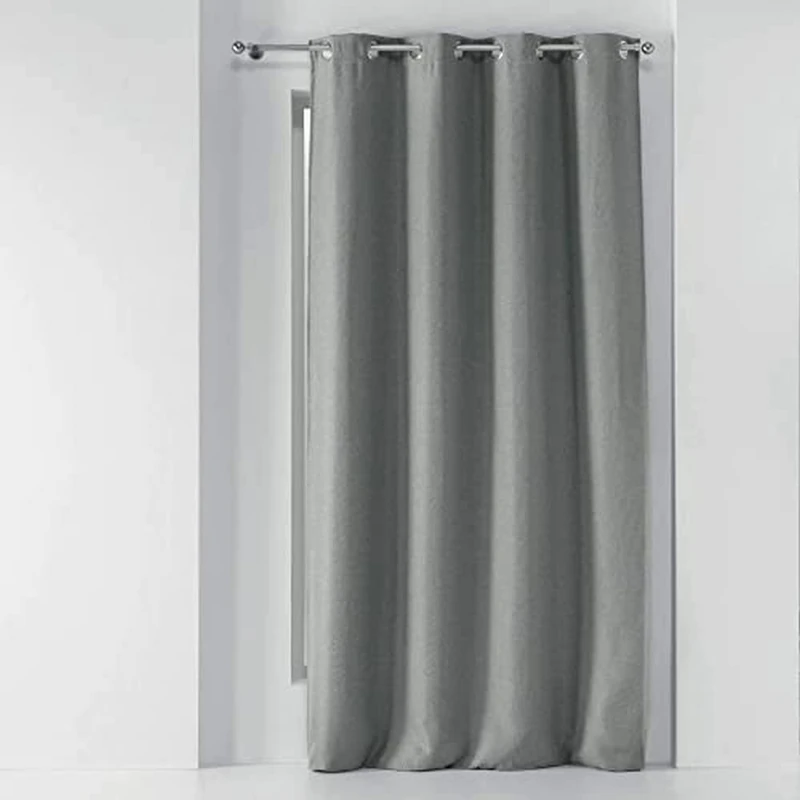 Douceur d'Intérieur, Curtain with Eyelets 135 x 240 cm Woven Grey Blackout Woven