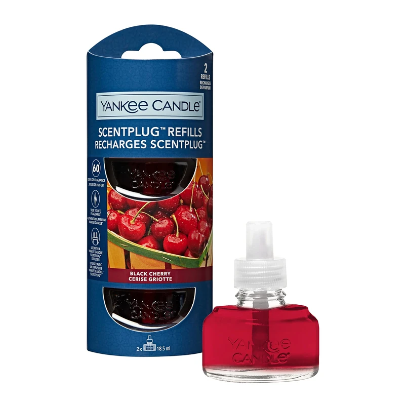 Yankee Candle ScentPlug Fragrance Refills | Black Cherry Plug in Air Freshener Oil | Up to 60 Days of Fragrance | 2 Count