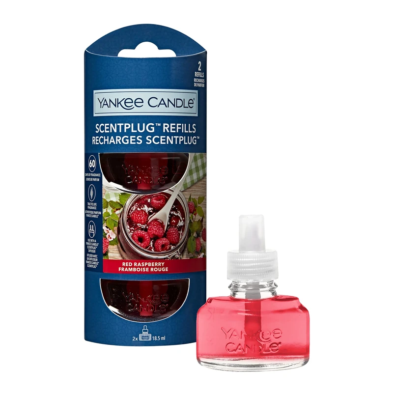 Yankee Candle ScentPlug Fragrance Refills | Red Raspberry Plug in Air Freshener Oil | Up to 60 Days of Fragrance | 2 Count