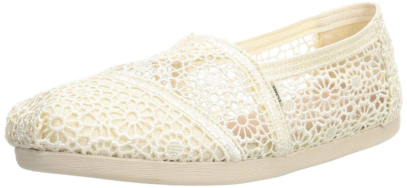 TOMS Women's Moroccan Corchet Alpargata Loafer Flat, Off-white, 5.5 UK - Image 1