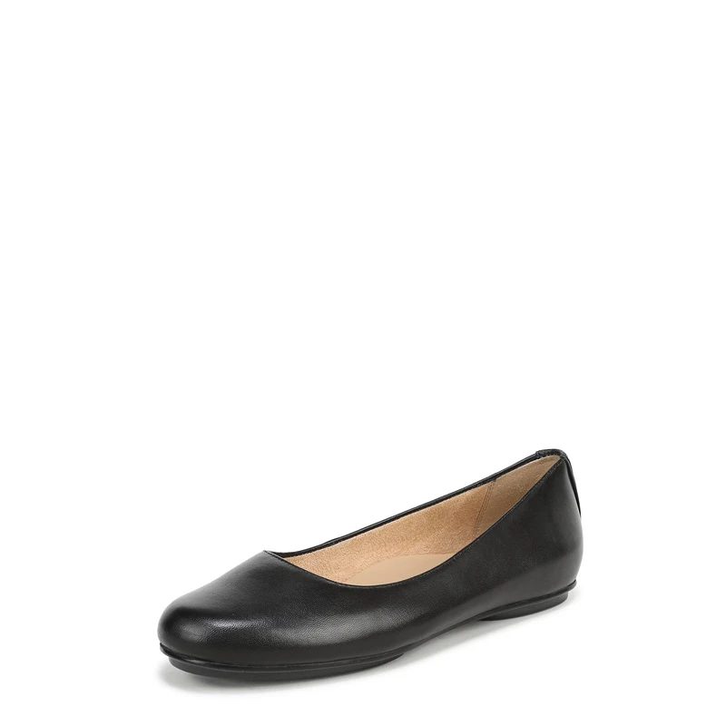 Naturalizer Womens Maxwell Ballet Flats, Wide Fit, Black Leather, UK 6