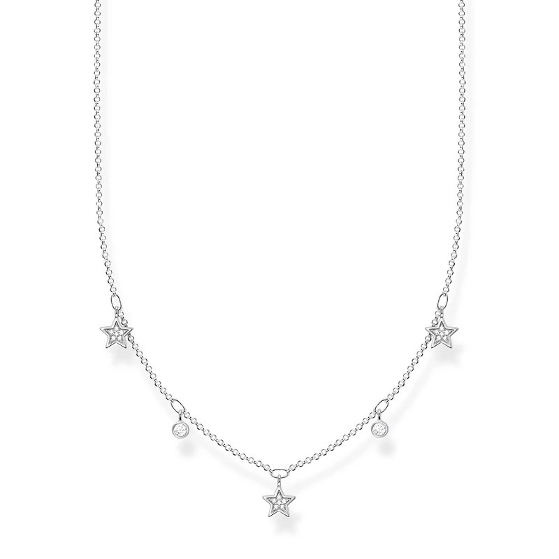 Thomas Sabo Women's 925 Sterling Silver Star Necklace 40-45 cm Length