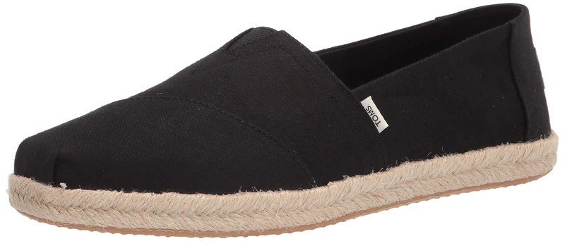 TOMS Women's Alpargata Rope Loafer Flat, Black, 3.5 UK