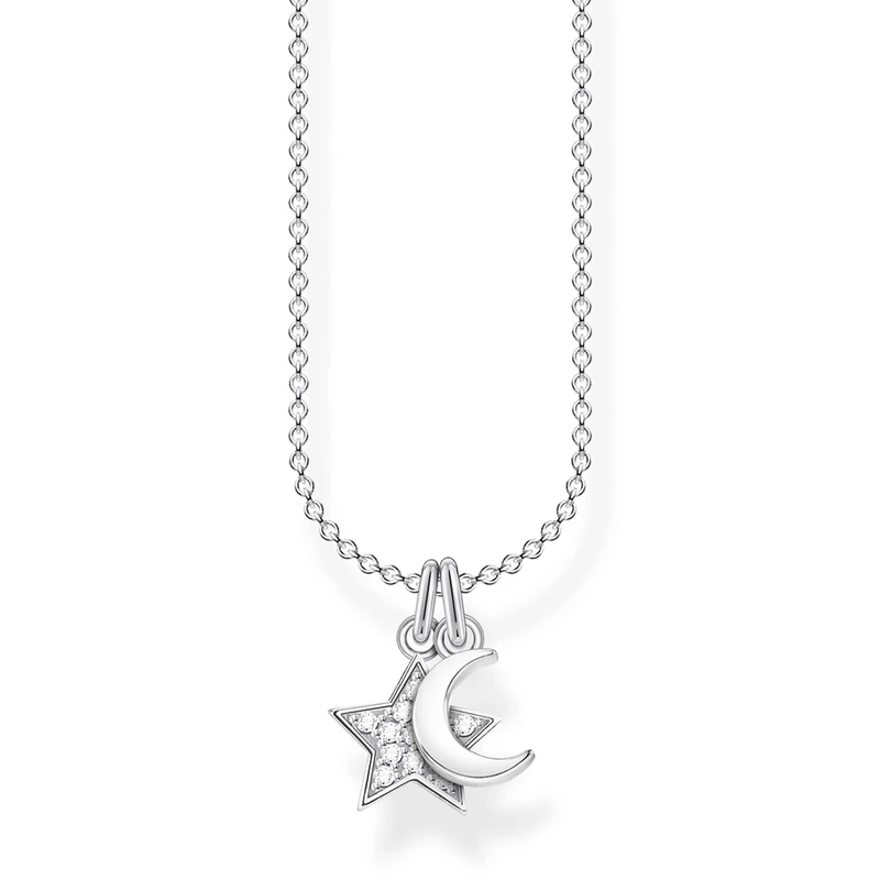 Thomas Sabo Women Necklace star & moon 925 Sterling Silver KE2068-051-14 - Image 1