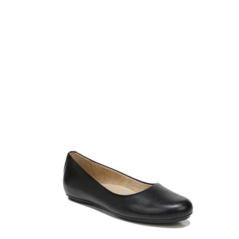 Naturalizer Womens Maxwell Ballet Flats, Wide Fit, Black Leather, UK 5