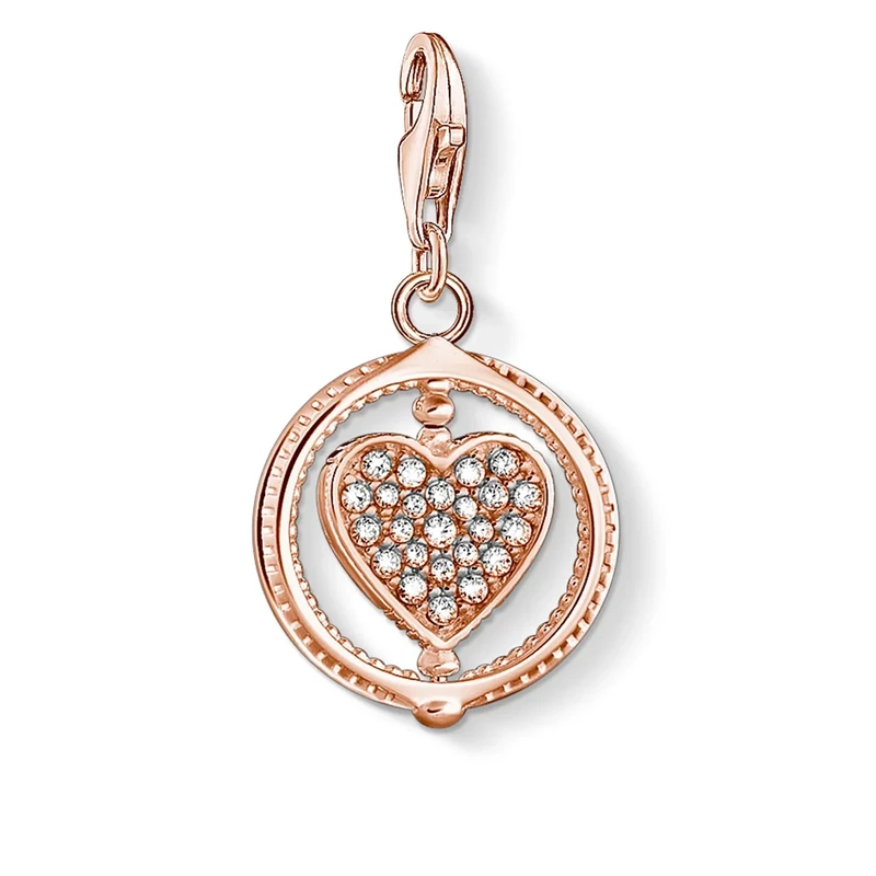 Thomas Sabo 32017783 Women's Charm 925 Silver 24 Zirconia, 2,6 x 1,5 cm, Sterling Silver Cubic Zirconia Sterling Silver zirconia Gold, Not applicable