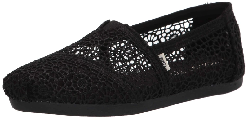 Toms Apargata Crochet Espadrilles Women Black Sandal - UK 5