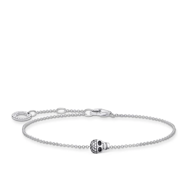 Thomas Sabo 925 Sterling Silver Skull Bracelet 16-19cm Length