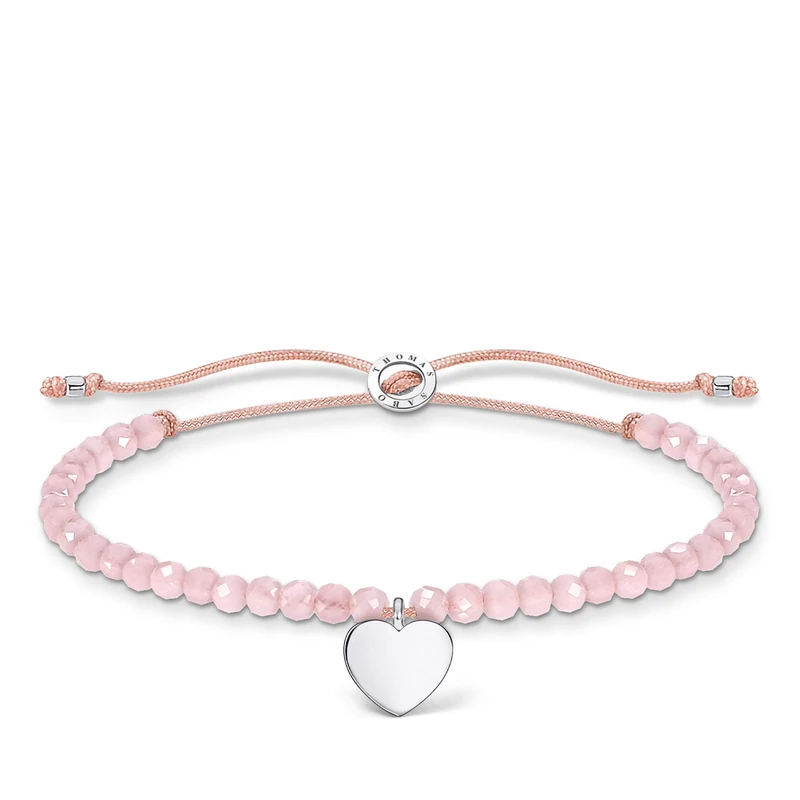 Thomas Sabo bracelet pink beads with heart 925 sterling silver A1985-813-9-L20V - Image 1