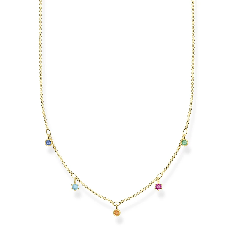 Thomas Sabo necklace colored stones gold plated silver KE2071-488-7-L45V