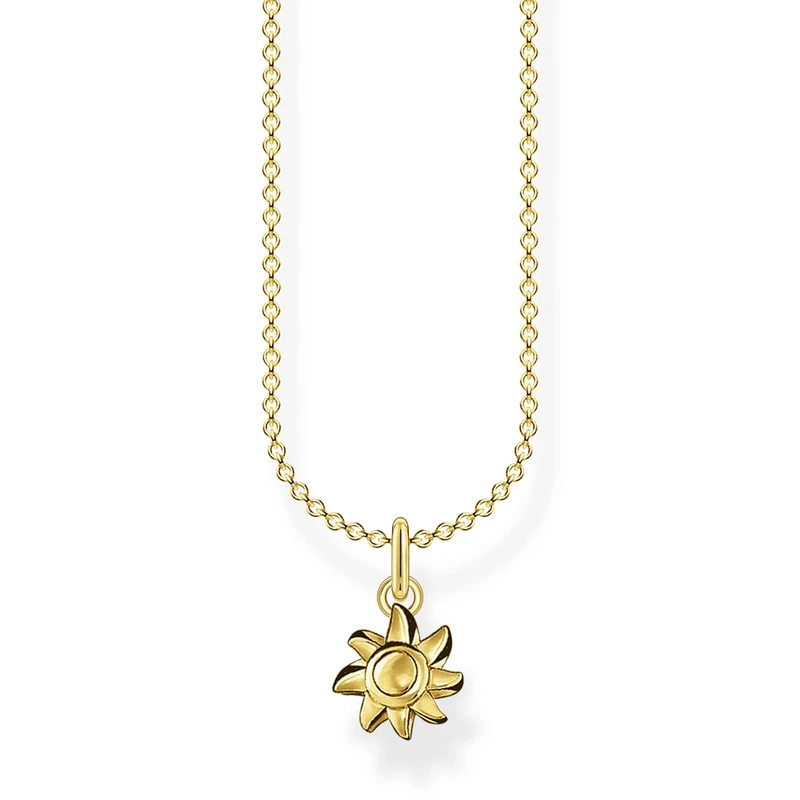 Thomas Sabo Necklace Sun Gold 925 Sterling Silver, 18k Yellow Gold Plating