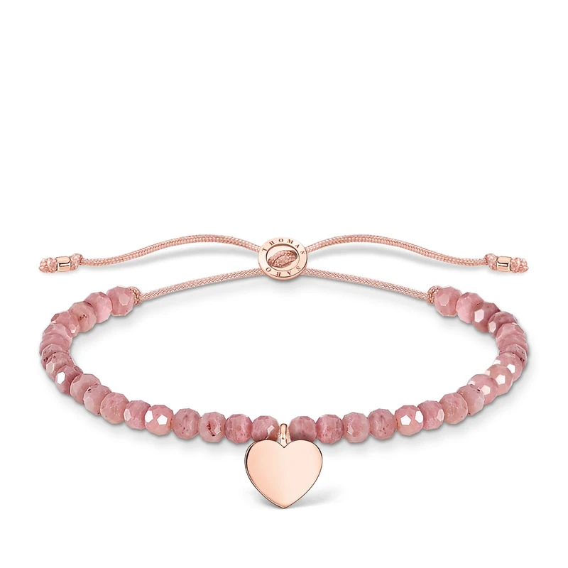 Thomas Sabo bracelet pink beads with heart gold-plated silver A1985-893-9-L20V