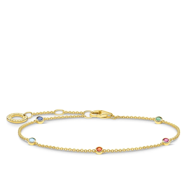 Thomas Sabo bracelet colored stones gold plated silver A1999-488-7-L19V