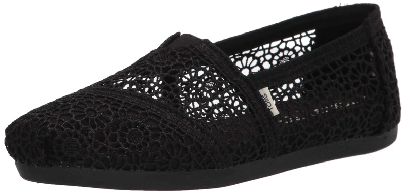 Toms Apargata Crochet Espadrilles Women Black Sandal - UK 8