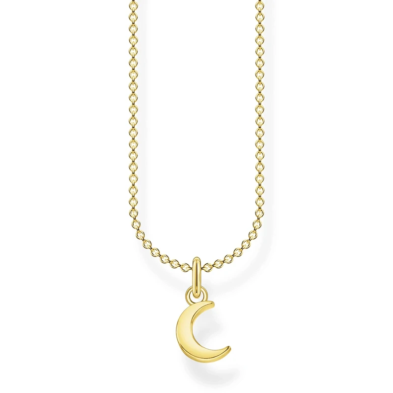 Thomas Sabo Women Necklace moon gold 925 Sterling Silver, 18K Yellow Gold Plating KE2051-413-39