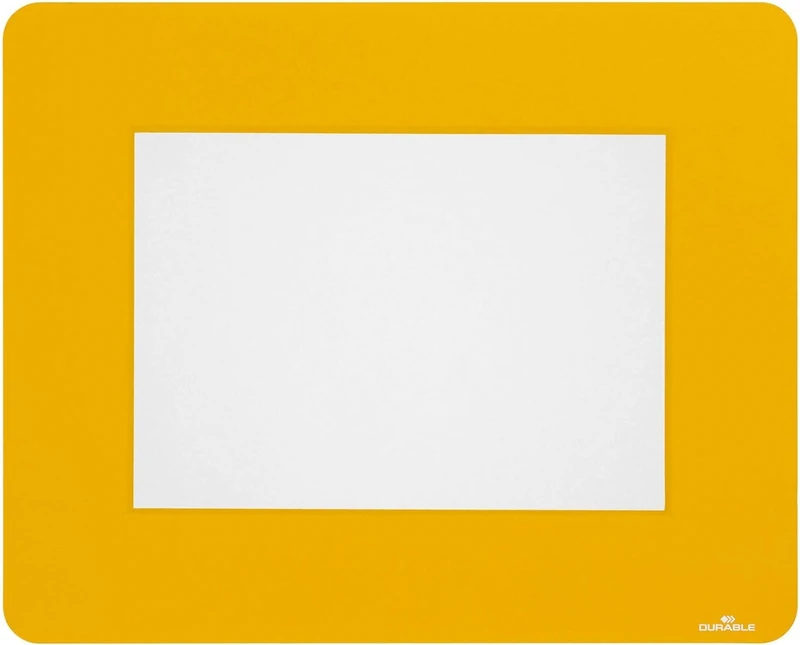 Durable Removable Self-Adhesive A5 Floor Frame - Non-Slip Safety Label Holder - Pack of 10 - Yellow - 314 x 252 x 0.4mm