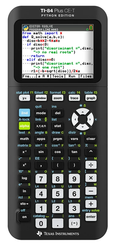 Texas Instruments TI-84 Plus CE-T Python Edition Graphical Calculator (Colour Display) Black