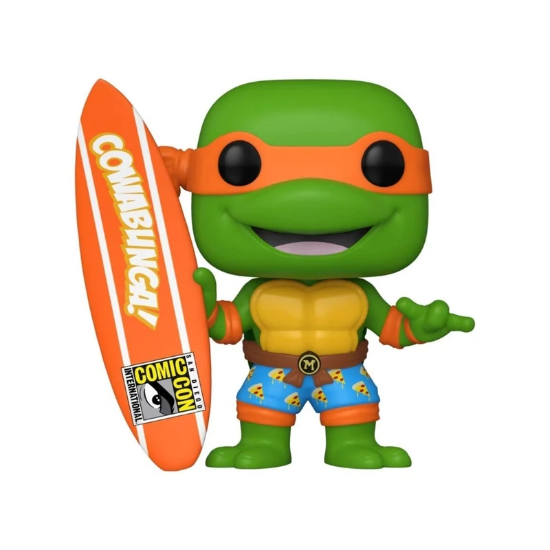 Funko 49444 Pop! Television: TMNT - Michelangelo with Surfboard (SDCC 2020 Exclusive) #1019 - Image 1