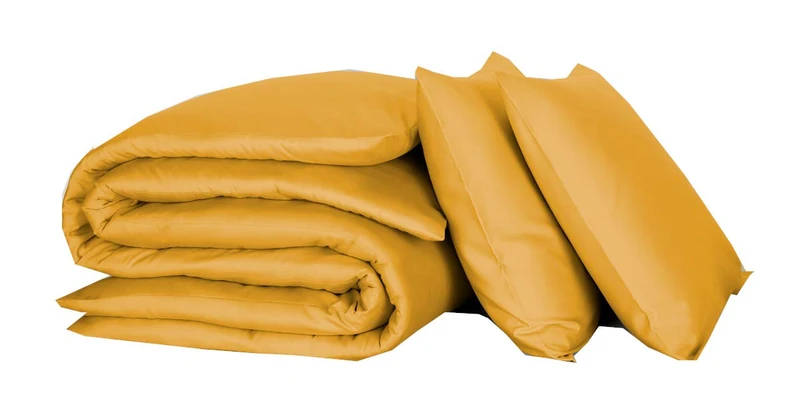 De Witte Lietaer Olivia Cotton Duvet Cover Set, Ochre Yellow 240 x 220 cm