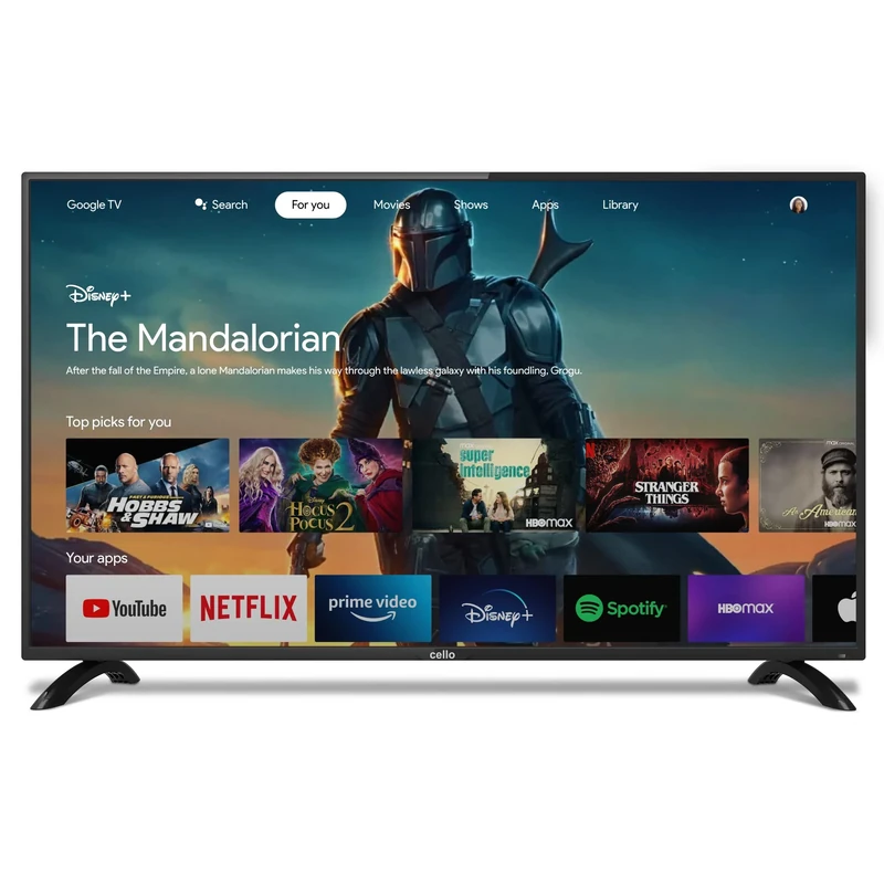 Cello ZG0204 40” Smart Android TV with Freeview Play, Google Assistant, Google Chromecast, Disney+, Netflix, Prime Video, Apple TV+, BBC iPlayer Full HD 1080p Made in the UK