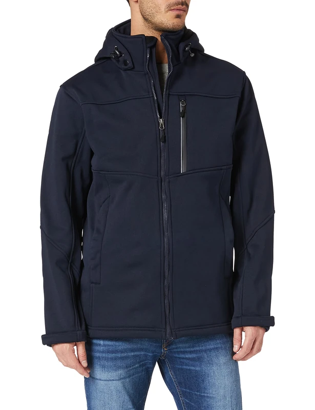 JP 1880 Men's Herren, Große Größen, Softshelljacke mit Abnehmbarer Kapuze Softshell Jacket, Sky, L