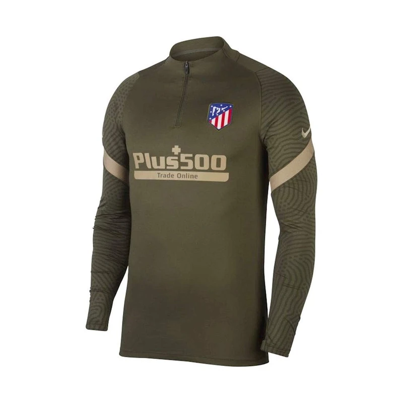 Nike ATM M Nk Dry STRK Dril Top Long Sleeved T-Shirt - Cargo Khaki/Cargo Khaki/Khaki/(Khaki) (Full Spons-PLYR), Small