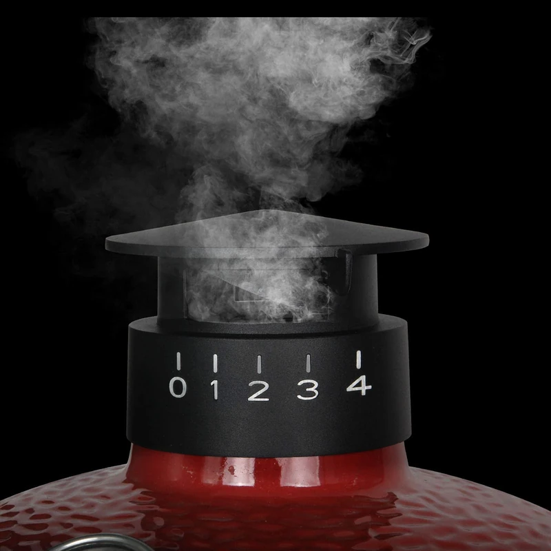 Vankey Umbrella Cast Iron Cap for KamadoJoe Classic & Big Joe Series, 5-Speed Smoke Exhaust Adjustment, Weather Resistant