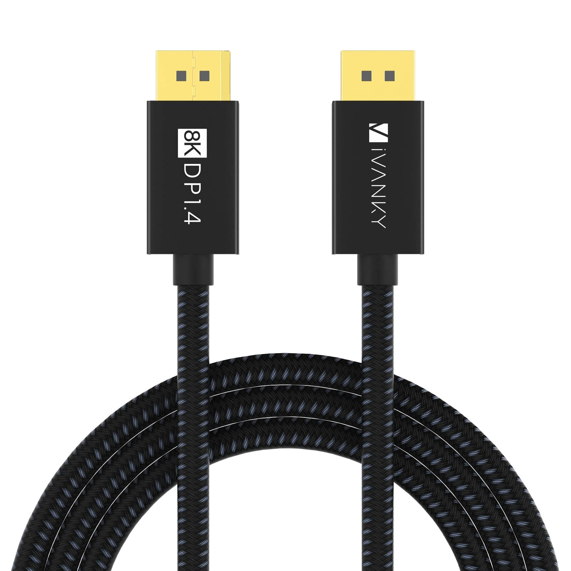 IVANKY DisplayPort Cable 8K [VESA Certified], DP 1.4 Cable 3M, High Speed Support 8K@60hz, 4K@144hz, 2K@240Hz, HBR3 Support 32.4Gbps, HDCP 2.2, Compatible with Laptop, PC, Gaming Monitor, TV - Nylon
