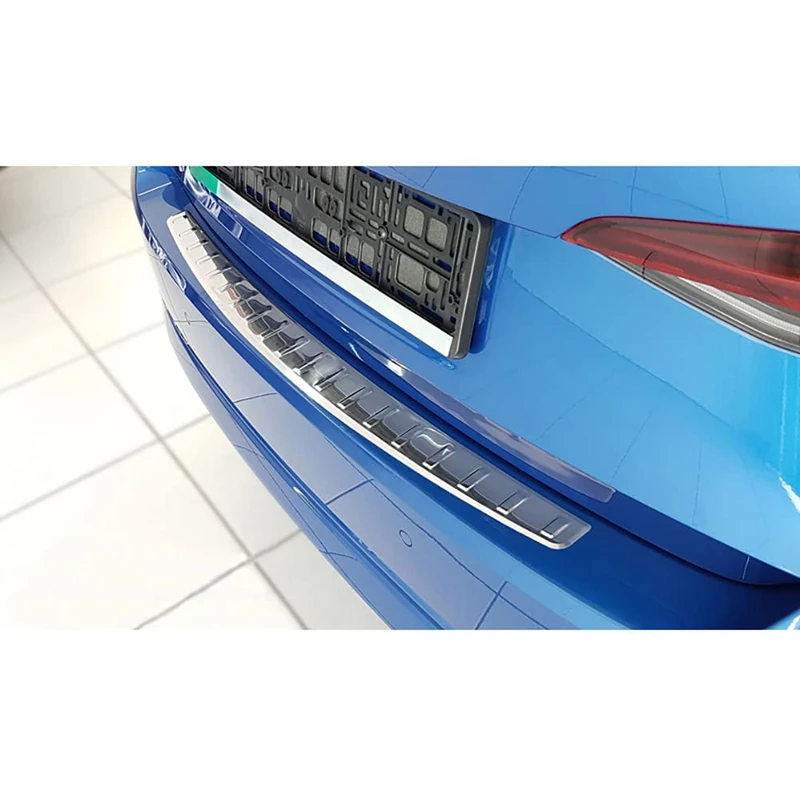 Avisa Stainless Steel Rear bumper protector compatible with Skoda Octavia IV Liftback 2020-2024 & FL 2024- 'Ribs'