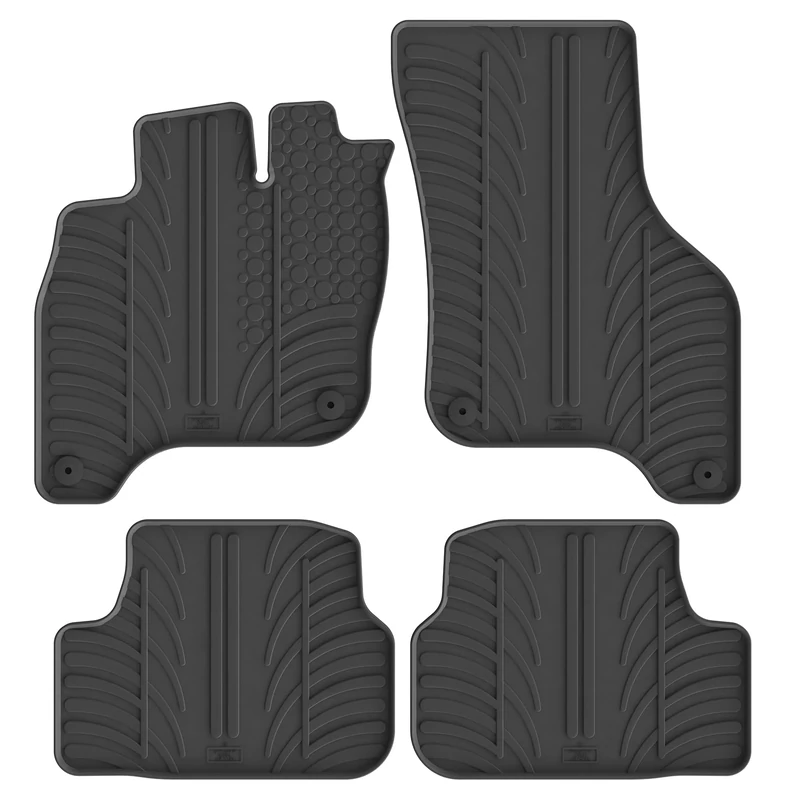 Gledring 0654 Set of Rubber Mats Suitable for Volkswagen e-Golf VII 2014-2020 (T Profile 4 Pieces + Mounting Clips)