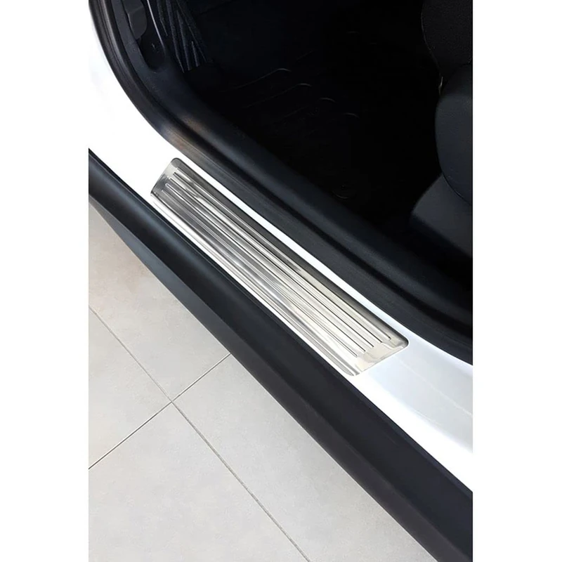 Avisa Inox door sill protectors compatible with Citroën C3 Aircross II 2017- 'Lines' - 4-pieces