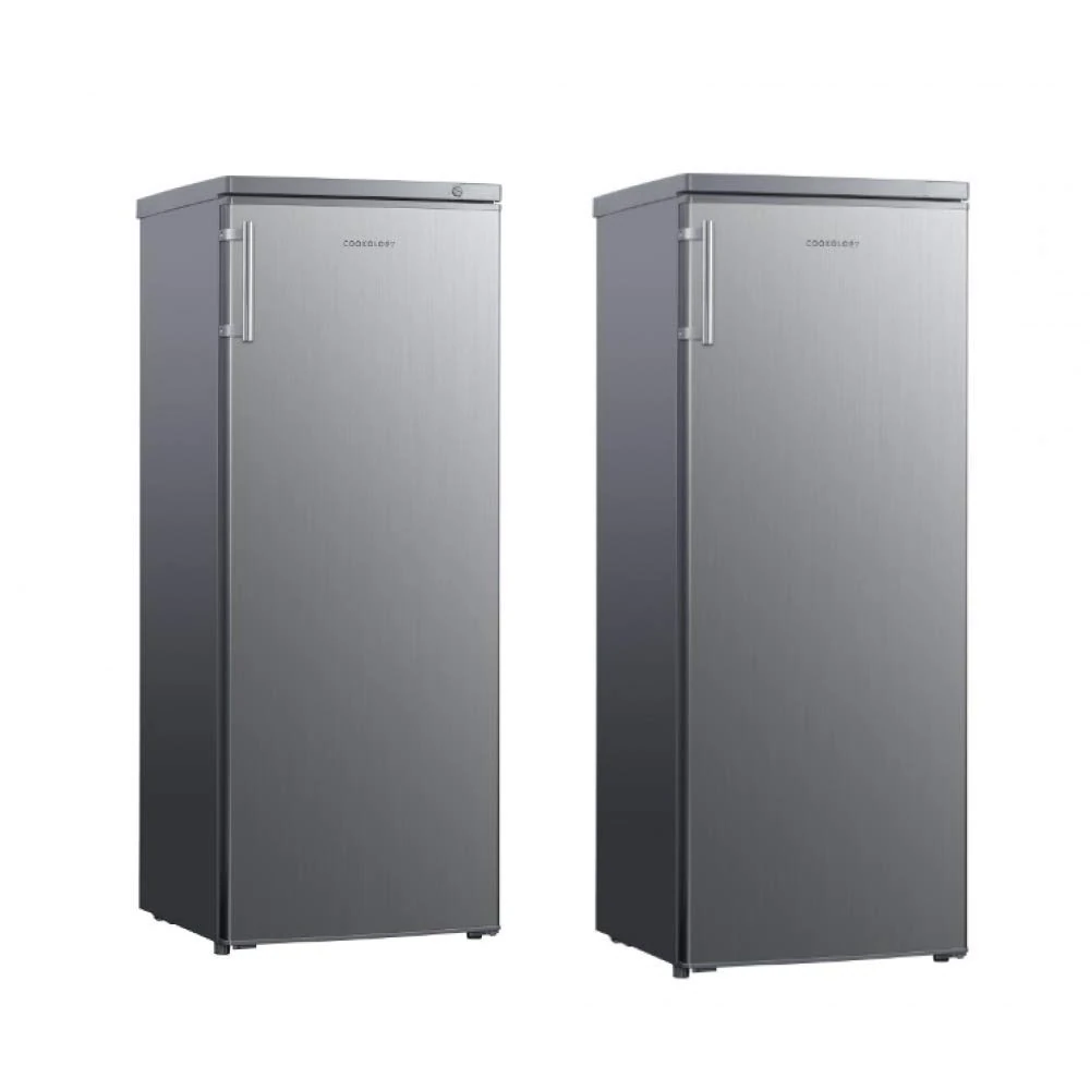 Cookology Upright Fridge & Freezer Pack in Inox, 143cm High, 55cm Wide, Side-by-Side