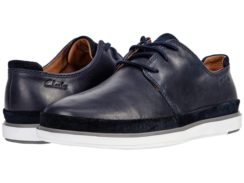 Clarks Men's Bratton Lace Sneaker, Dark Tan Leather Suede Combi, 8 UK