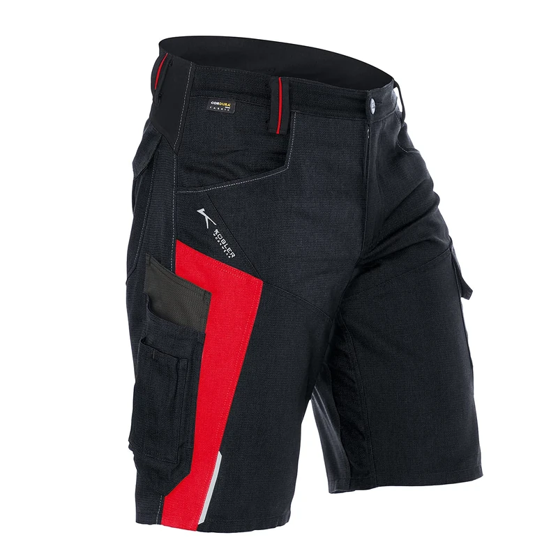 KÜBLER Workwear Men's Bermuda Shorts, Black/Medium Red, 64