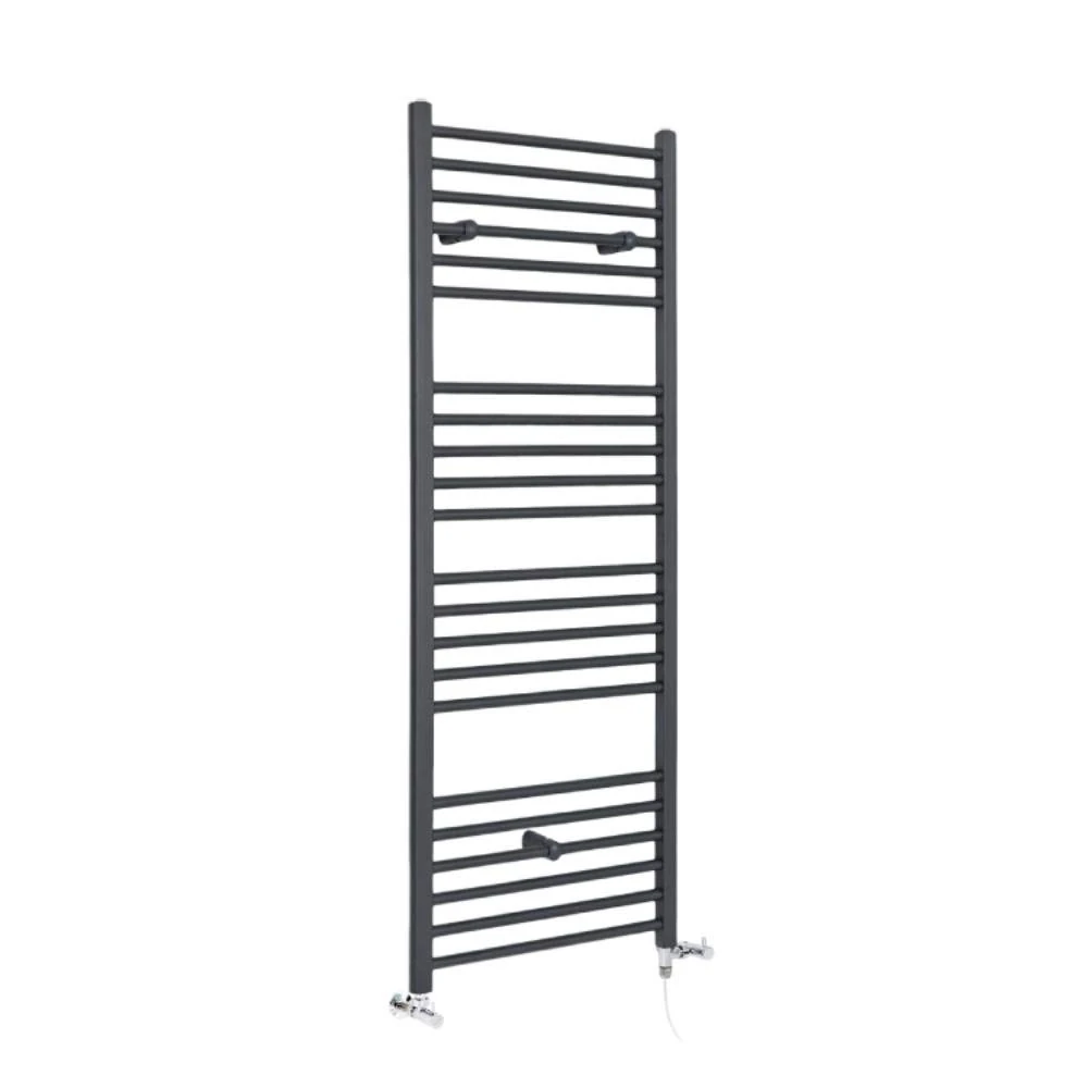Milano Artle Anthracite Dual Fuel Straight Heated Towel Rail - 1600mm x 600mm