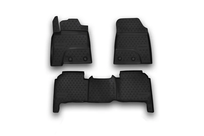 Element EXP.NLC.29.20.210k Rubber Floor Mats for Lexus LX570 2012-5-Seats 3-Piece Set Black
