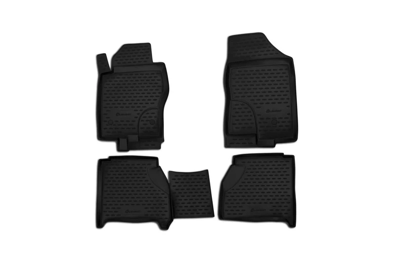 Element EXP.CARNIS10050h Rubber Floor Mats for Nissan Navara 2010-2015 4-Piece Spacesaver Under Rear Seat, Black