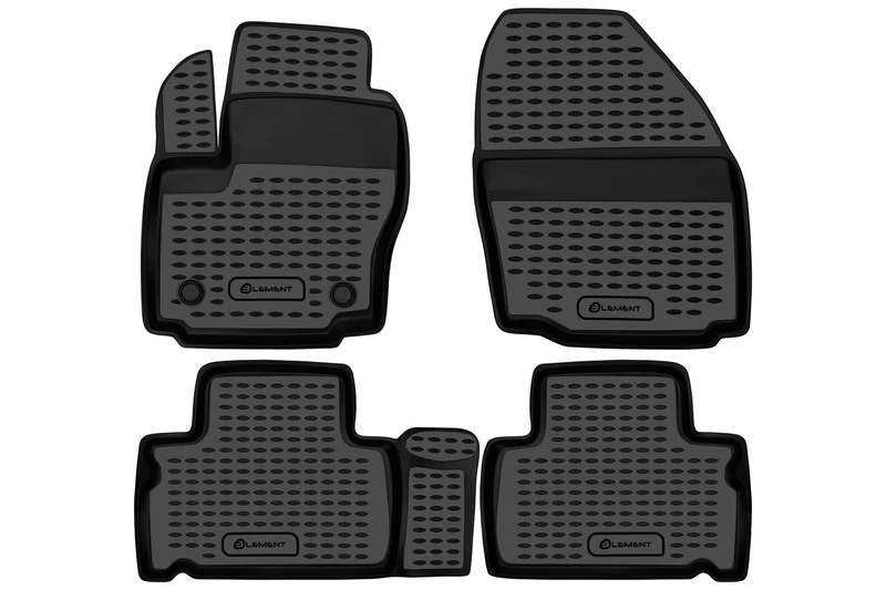 Element EXP.NLC.16.07.210 Rubber Floor Mats for Ford Focus C-MAX 2003-2010 Set of 4 Black